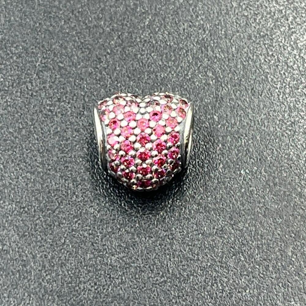 Pandora Pink Paved Heart Charm